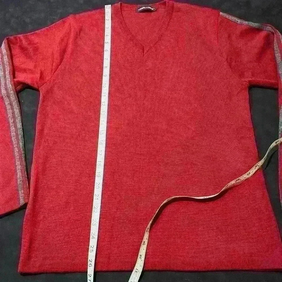Messagerie Mens Merino Wool Italy Striped Knit Designer Pullover Sweater Size M - Picture 4 of 9